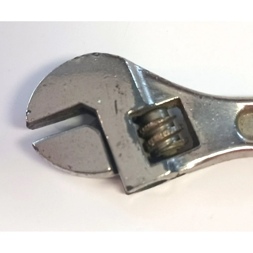 Vintage 1980s Mini Adjustable Crescent Wrench Keychain Keyring Taiwan